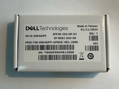 Transceptor Dell SFP28-25G-SR-G2 25GE 100m LC 850nm MMF SFP28 0W4GPP OEM Nuevo Foto 1 de 3