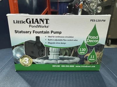 Little Giant PES-130-PW 115 伏,130 GPH 磁驱动喷泉/池塘泵 全新! — 第 1/2 张图片