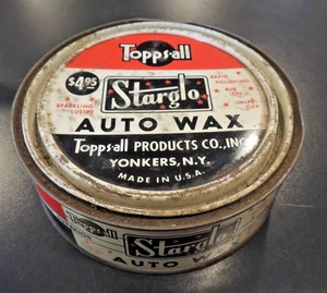 Topps-all Starglo Auto Wax Vintage Yonkers N.Y. Old Tin Made in USA - Picture 1 of 9