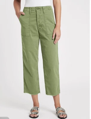 Pantalones MOTHER Talla 31 Verde Pistacho Parche Bolsillo Fray Corto tiro alto holgados Foto 1 de 4