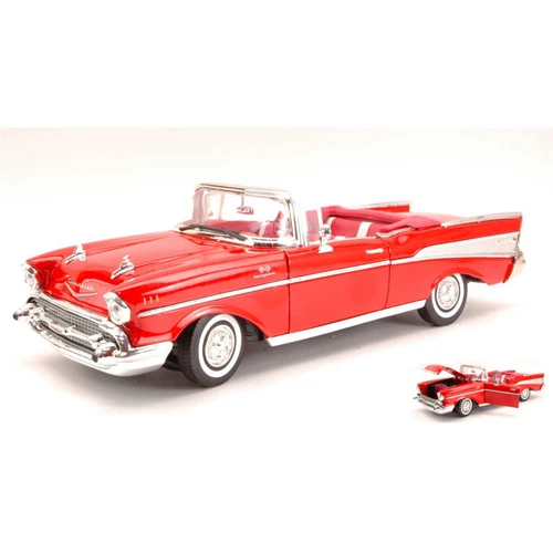 CHEVY BEL AIR 1957 RED 1:18 Motormax Auto Stradali Nouveau modèle - Photo 1/1