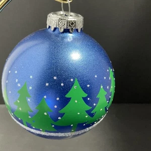 Bronner’s Navidad Bombilla de Vidrio Azul Árboles Nieve - Imagen 1 de 4
