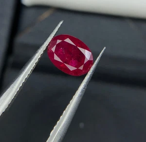 1 Cts Natural Untreat Afghan ruby Red Color Oval Shape gemstone - Picture 1 of 12