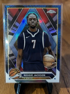 2024 Topps Chrome Blue Refractor Reggie Jackson #168 Denver Nuggets - Image 1 of 2