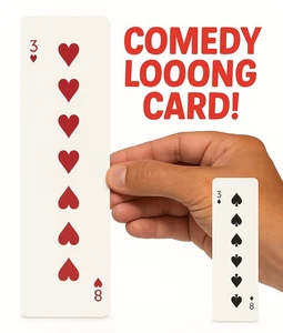 Comedy ROYAL LOOOONG LONG CARD Force Playing Magic Trick 2 Sided Gag Pocket Prop - Picture 1 of 9