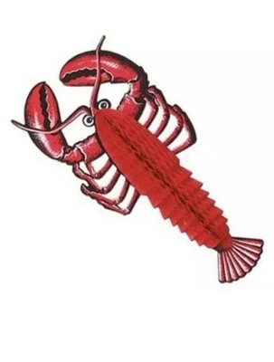 Vtg Beistle Tissue Lobster Nautical Beach Party Birthday Decoration Summer - Image 1 of 4