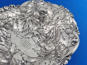Elaborate Sterling Silver GORHAM 7 1/4" Dish ART NOUVEAU multi floral A1254M - Picture 1 of 8