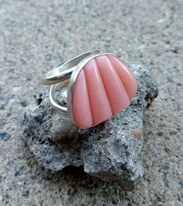 JAY KING DTR Mine Finds Peach Steatite Sterling Silver Ring Size 12 - Picture 1 of 4