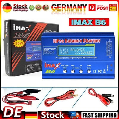 IMAX B6 80W Netzteil Ladegerät Lipo NiMh Akku Batterie Balance Charger Digit DE - Bild 1 von 4
