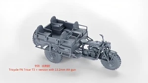 3DPrinting 1/72 Belgian Tricycle FN Tricar version with 13.2mm AA gun Unpainted - Picture 1 of 7