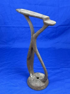 Reposapiés con soporte SHOE SHINE C.1910 ~ Hierro fundido, ¡sin grietas! 14,5" H, base 4,75" diámetro - Imagen 1 de 13