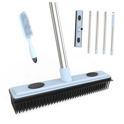 Rubber Broom Carpet Rake for Pet Hair Removal, Dog Hair Broom with 59"  - Image 1 of 4