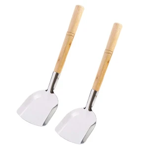 2 Piezas Espátula con Mango de Madera Trabajo Hogar Cocina Wok Tradicional - Imagen 1 de 12