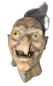 Evil Haggard Witch Halloween Animatronic Latex Head Prop Decoration Creepy Eyes - Foto 1 di 9