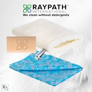 Raypath weißer Handschuh M, Sonnenstrahl Tuch blau & grau Seife weiß Nanosilber - Bild 1 von 24