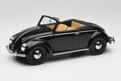 107054232 VW Volkswagen Beetle Type 1 Convertible Hebmuller Black Minichamps 1/1 - Immagine 1 di 4