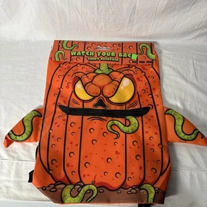 Mochila de dulces de Halloween Jarring Jack nueva con etiquetas vigila tu espalda calabaza naranja - Imagen 1 de 4