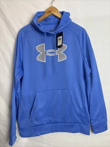 Under Armour Long Sleeve Pullover Hoodie Men's Size Medium Blue Coldgear - Picture 1 of 7