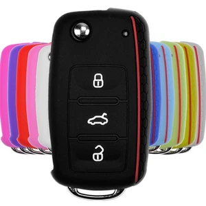 SCHLÜSSEL HÜLLE Schwarz für VW UP Golf T5 Touran Polo Beetle Skoda Fabia Octavia - Picture 1 of 5