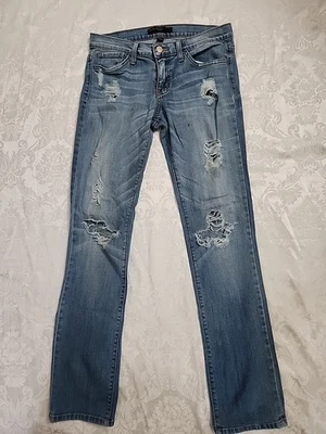 Flying Monkey Distressed Jeans Women's Size W24/ L30 Straight Blue Denim  - Image 1 of 4