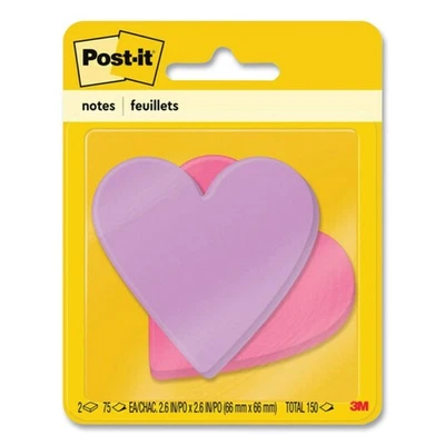 Post-it Notes 7350HRT 75 SheetsHeart Shaped Notepads - Pink/Purple (2/Pack) New - Image 1 of 4