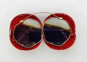 Vintage Octagon Foldable Clip-on Sunglasses & Case, Green Glass Lenses - Picture 1 of 17