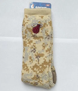 NBA Miami Heat Desert Camo Crew Socks Mens Size Large 8-13 Basketball - Picture 1 of 2