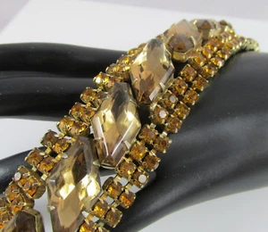 Pulsera gruesa de otoño de vidrio ámbar pasarela de diseñador vintage grandes piedras inusuales - Imagen 1 de 4