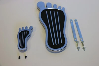 Barefoot Chrome Gas Pedal Cover & Dimmer Switch Hot Rod Vintage Chevy Ford Mopar - Image 1 of 4