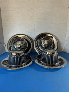 4 CHEVROLET DERBY CENTER CAPS CORVETTE RALLY WHEELS ,GM LICENSED, METAL - Picture 1 of 6