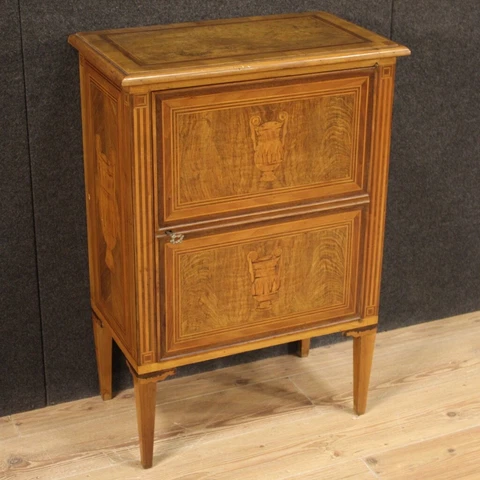 Sideboard in inlaid wood antique style Louis XVI 900 furniture cabinet 1 door Cover