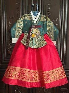 Größe 4 Koreanisches traditionelles Kleid Prinzessin Stil Hanbok & Norigae Quaste Set Mädchen - Bild 1 von 7