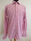 Cc930 Mens Ted Baker Elevated Pink Grey Striped L Sleeve Shirt M 38 155