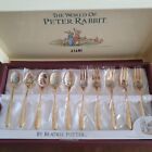 Peter Rabbit cutlery Spoon & Fork  set 10 pieces Cloisonné Gold Color Unused