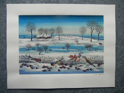 Lela Depolo Farbserigraphie 1983: Wintermärchen signiert + numm. XII/ XXXV  - Bild 1 von 4