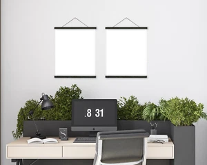 Wooden Magnetic Poster Hanger Frame (Black), Multiple Sizes - Picture 1 of 6