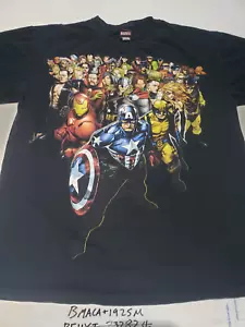 T-shirt Marvel Captain America Iron Man Wolverine Thor nera taglia media - Foto 1 di 1