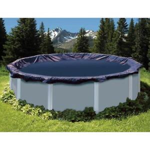 Swimline Winter Pool Covers 24' Deluxe Round Polyethylene w/ Ratchet in Blue
