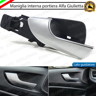 MANIGLIA INTERNA ANTERIORE LATO GUIDATORE ALFA ROMEO GIULIETTA CROMATA SATINATA - Immagine 1 di 4