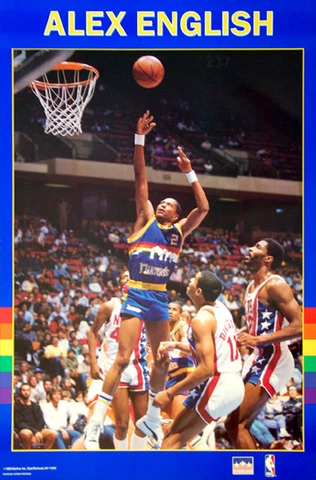 ALEX ENGLISH Denver Nuggets 1989 NBA Basketball Vintage Original 22x34 POSTER Cover