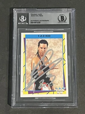 1-2-3 KID 1995 MERLIN WWF SIGNED AUTOGRAPHED CARD BECKETT BAS AUTHENTIC - Image 1 of 2