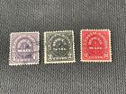 Three US Stamps Scott #O124-#0126 Post Office Department Revenue Used c.1910