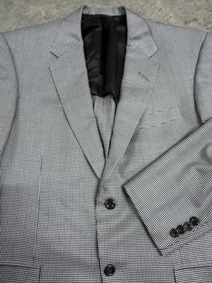 Oxxford Clothes Blazer Jacket Sz. 42s Wool Silk Bespoke Houndstooth Sport Coat - Image 1 of 4