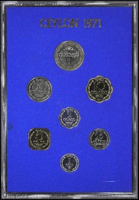 1971 Sri Lanka Central Bank of Ceylon Coinage 7pc Proof Set - Image 1 of 4