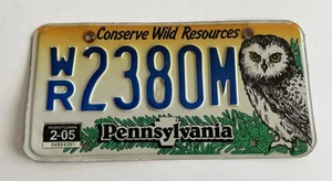 Pennsylvania Conserve Wild Resources 2005 matrícula etiqueta Barn Owl WR 2380M - Imagen 1 de 3