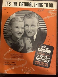 Partituras M 1937 Bing Crosby DOBLE OR NOTHING 'Natural Thing'' - Imagen 1 de 1
