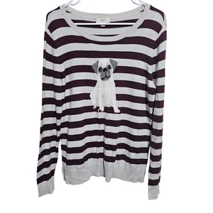 Loft Outlet Mops Pullover Damen Größe Medium Welpe Hund gestreift Oberteil (948) - Bild 1 von 5