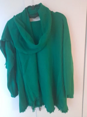 toller extravagante Pullover mit Schal grün..Boutique Gr. 50/52 Bitte Lesen - Bild 1 von 3