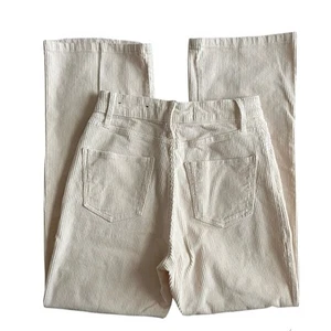 Pantalones de pana Hollister tiro ultra alto pierna recta beige marfil 1 corto W25 - Imagen 1 de 5