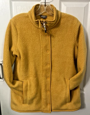 T by Talbots Petites Acogedora Chaqueta Suéter Vellón Amarillo Cremallera Completa Talla PP Foto 1 de 4